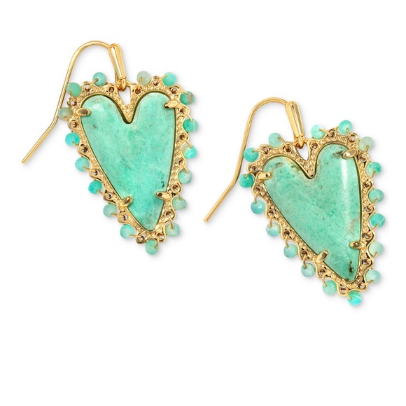 Kendra Scott Jewelry Kendra Scott Beaded Ansley Heart Gold Drop